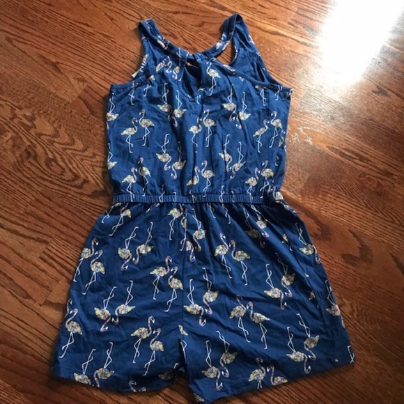 GIRLS OLD NAVY FLAMINGO SHORTS OVERALLS ROMPER JUMPSUIT Sz XL X-LARGE (14) NWT - Picture 4 of 4